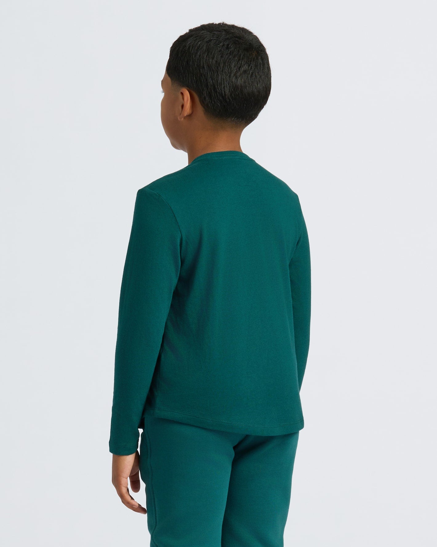 Boy in Boys' Classic Long Sleeve Curved Hem Crew Neck.