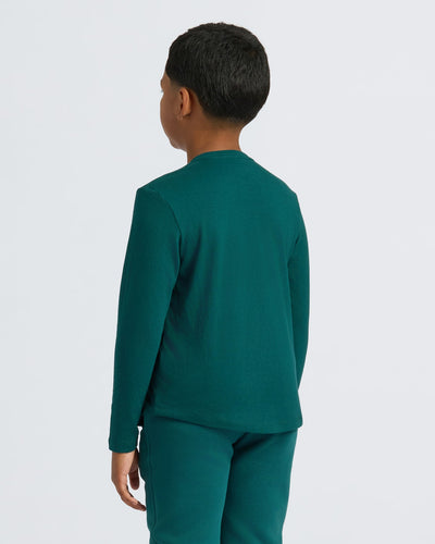 Boys' Long Sleeve Crew - Deep Emerald