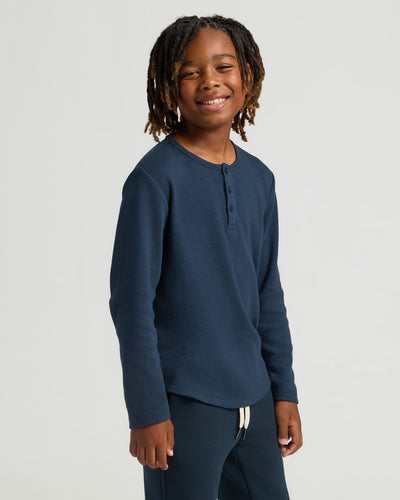 Boys' Waffle Long Sleeve Henley 6-Pack