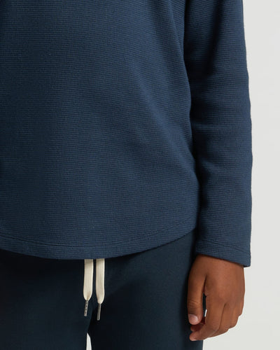 Boys' Waffle Henley - Navy