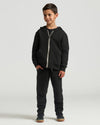 Boys Black Full Zip Fleece Hoodie & Jogger 2-Pack
