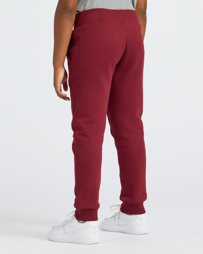 Full Zip Fleece Hoodie & Jogger Set - Dark Maroon