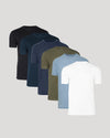 Classic Crew Neck 6-Pack T-shirts arranged in a neat lineup.