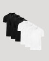 Six-pack set of True Classic Men’s Classic Short Sleeve Polo Shirt – Premium Comfort Fit for Everyday Wear, Workwear, or Blue Collar Men Gifts in black and white colors, displayed on a neutral background.