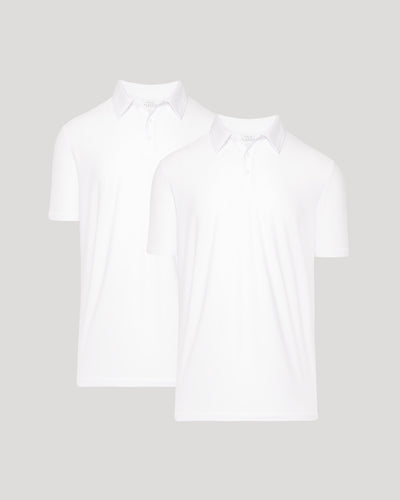 All White Active Polo 2-Pack