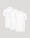 True Classic Men’s Active Short Sleeve Polo - Moisture Wicking Golf Shirt with Stretch Fit, Casual Menswear for Workwear, Blue Collar, or Gifts, three white polos displayed together
