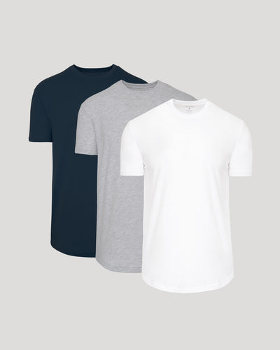 Classic Curved Hem Crew Neck