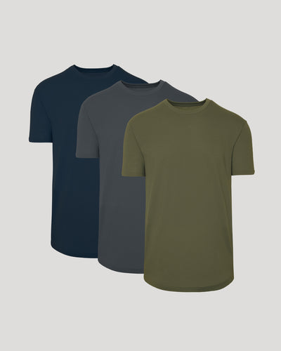 Classic Curved Hem Crew Neck