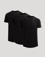 All Black Heavyweight Curved Hem Crew 3-Pack