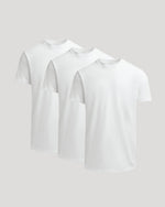 All White Heavyweight Curved Hem Crew 3-Pack