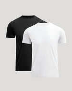Black & White Pima Cotton Blend Crew 2-Pack