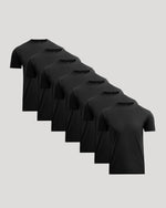 All Black Pima Cotton Blend Crew 7-Pack