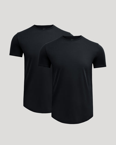 Pima Cotton Blend Crew ‑ Curved Hem