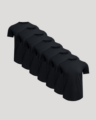 Pima Cotton Blend Crew ‑ Curved Hem