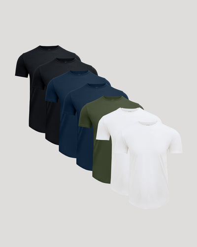 Pima Cotton Blend Crew ‑ Curved Hem