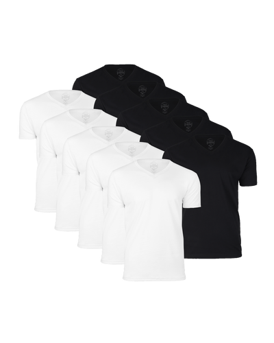 Black & White V-Neck 10-Pack