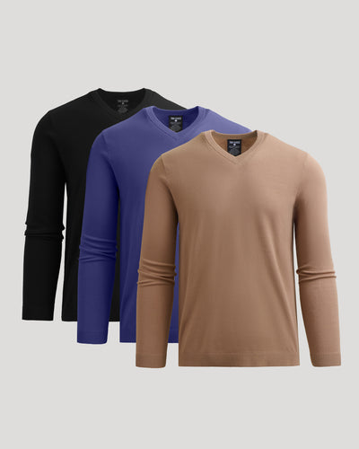Dressy V‑Neck Sweater (3‑Pack)