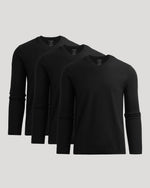 All Black Dressy V-Neck Sweater 3-Pack