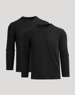 Black Heavyweight Long Sleeve Pocket Crew 2-PacK