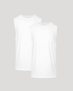 White Sleeveless Active Muscle Tee 2-Pack