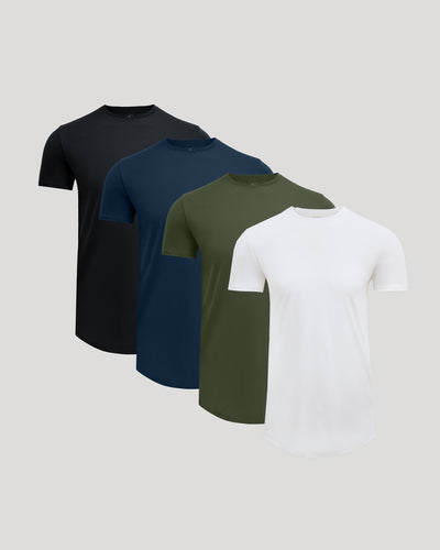 Tall Pima Cotton Blend Curved Hem Crew
