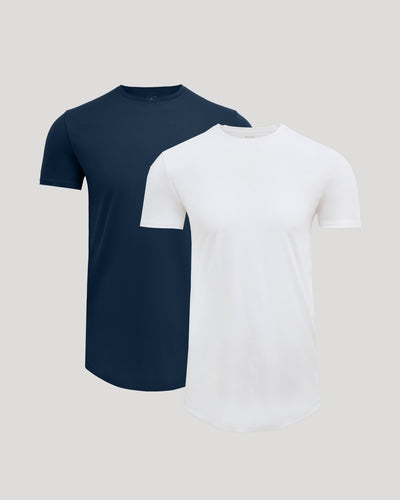 Tall Pima Cotton Blend Curved Hem Crew