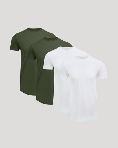 Tall Pima Cotton Blend Curved Hem Crew