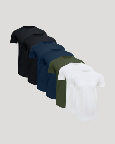 Tall Pima Cotton Blend Curved Hem Crew