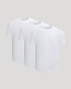 All White Short Classic Curved Hem Crew 3-Pack