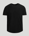Black Short Classic Curved Hem Crew