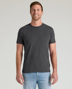 True ClassicMan wearing Woodland Shades Crew Neck T-shirt, charcoal-gray, relaxed fit.