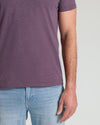 Dark Heather Plum Classic Crew Neck with short sleeves, relaxed fit.