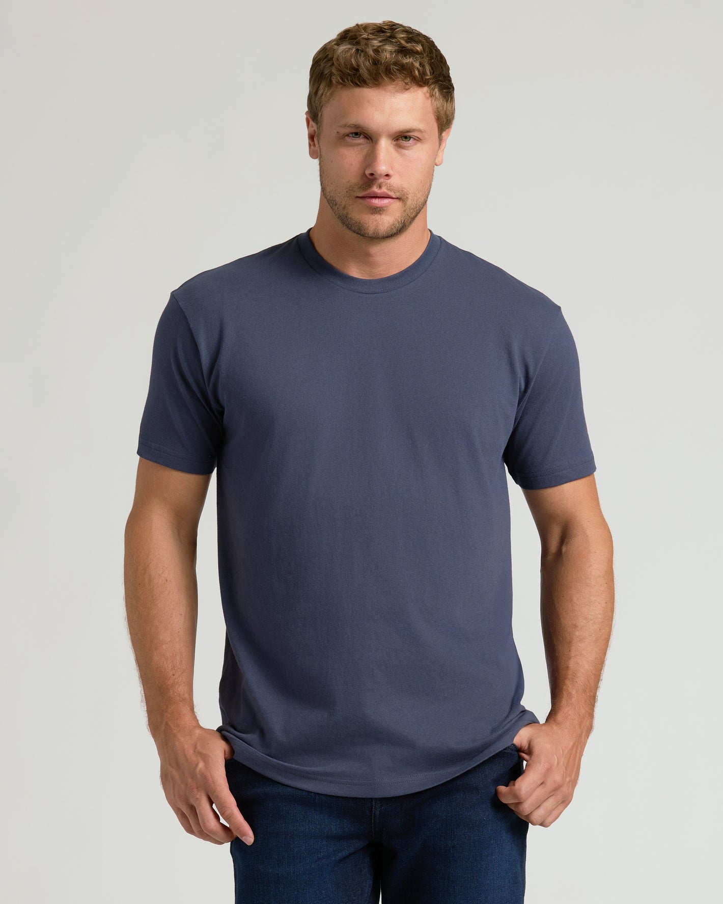 Man wearing CombinedListingTest Classic Crew Neck T-shirt, relaxed pose.