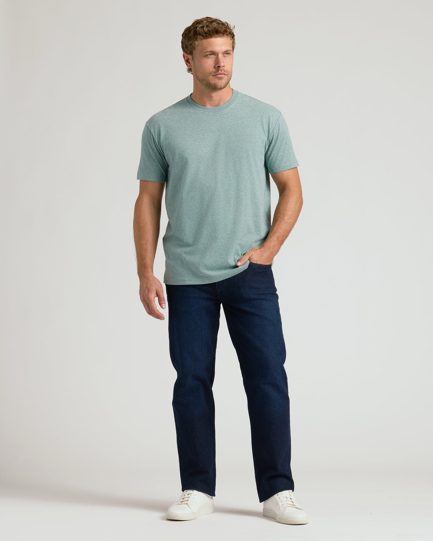 dress crew neck shirts Men's Navy Blue Active Crew Neck T-Shirt