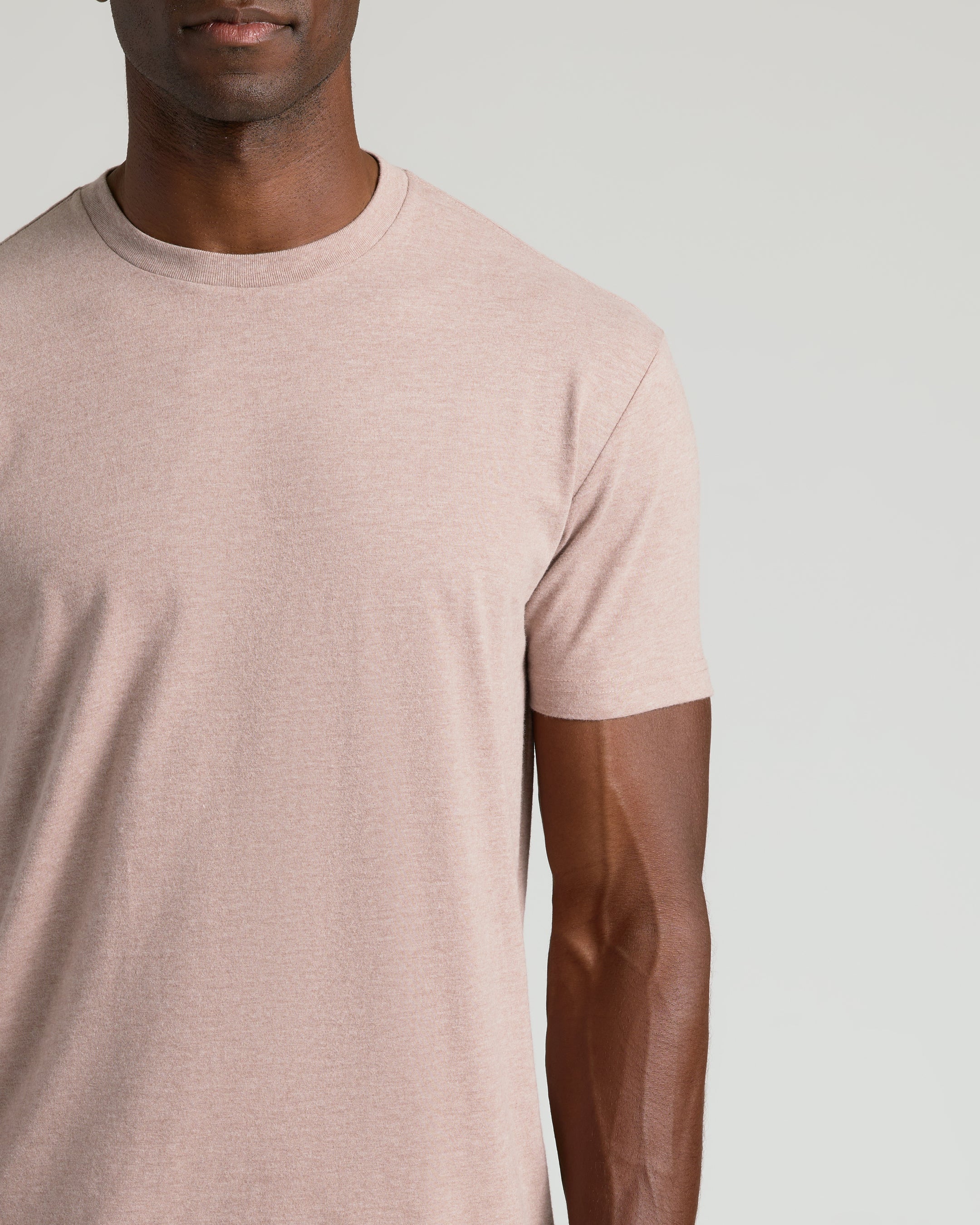 Light Heather Slate Mauve Short Sleeve Crew Neck Tee | Light