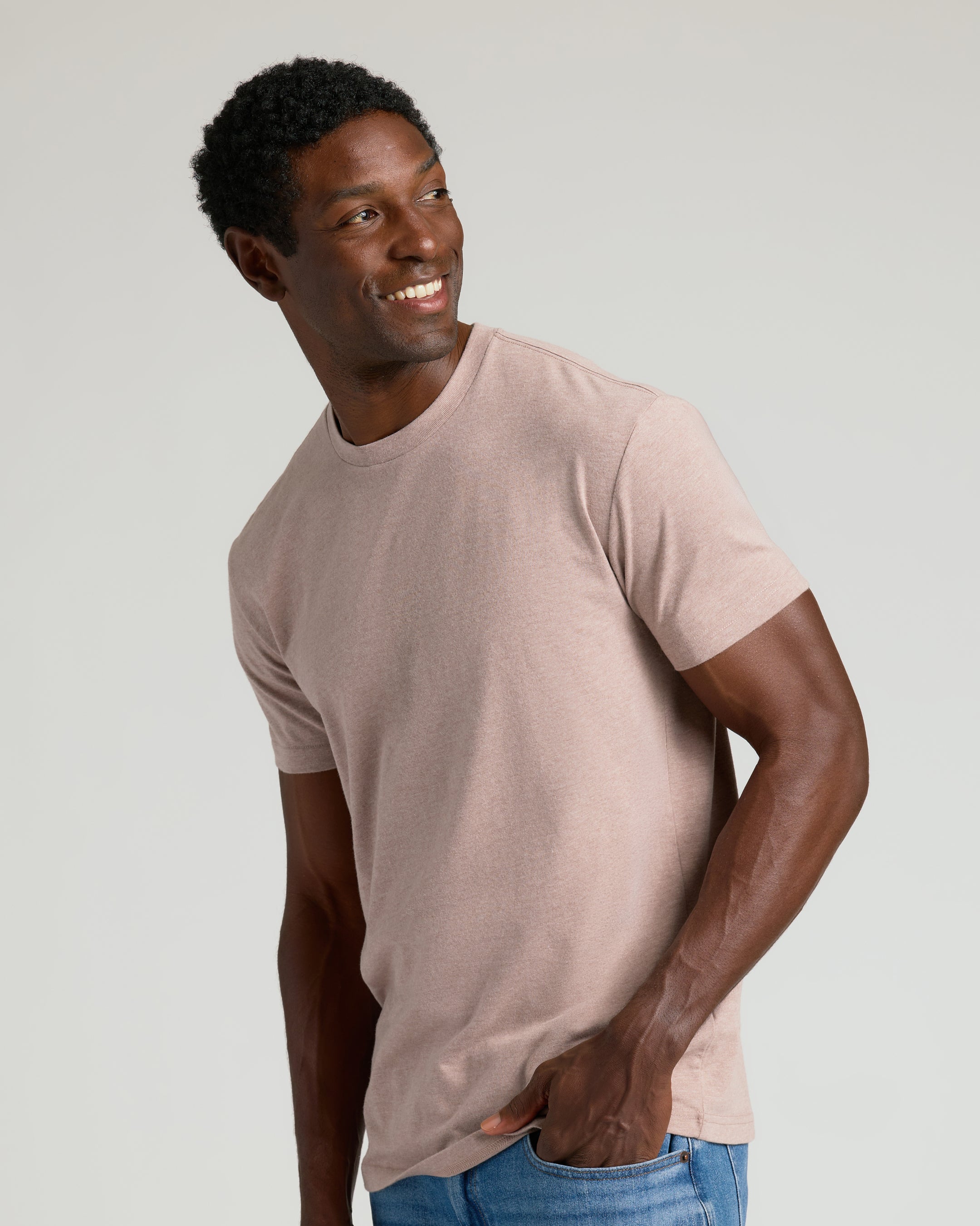 その他 Pastel Mens Crew Neck Tee size S Light Heather Slate Mauve Short Sleeve Crew Neck Tee | Light