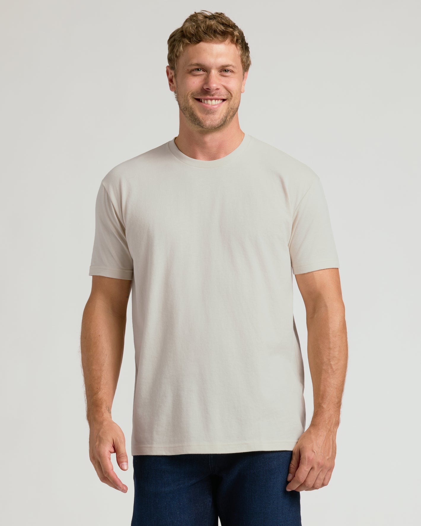 Young man wearing CombinedListingTest Classic Crew Neck T-shirt.