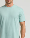 Seabreeze Classic Crew Neck on man, light mint-green shade.