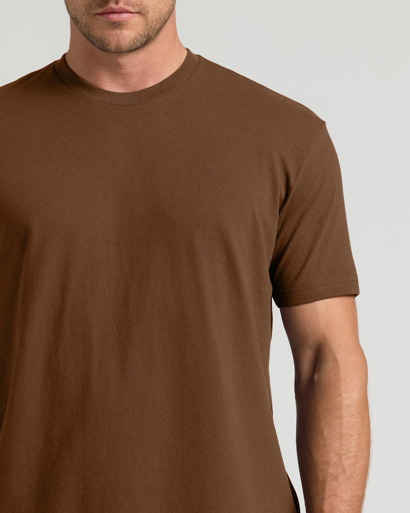 Sepiawood Classic Crew Neck on male model's torso.