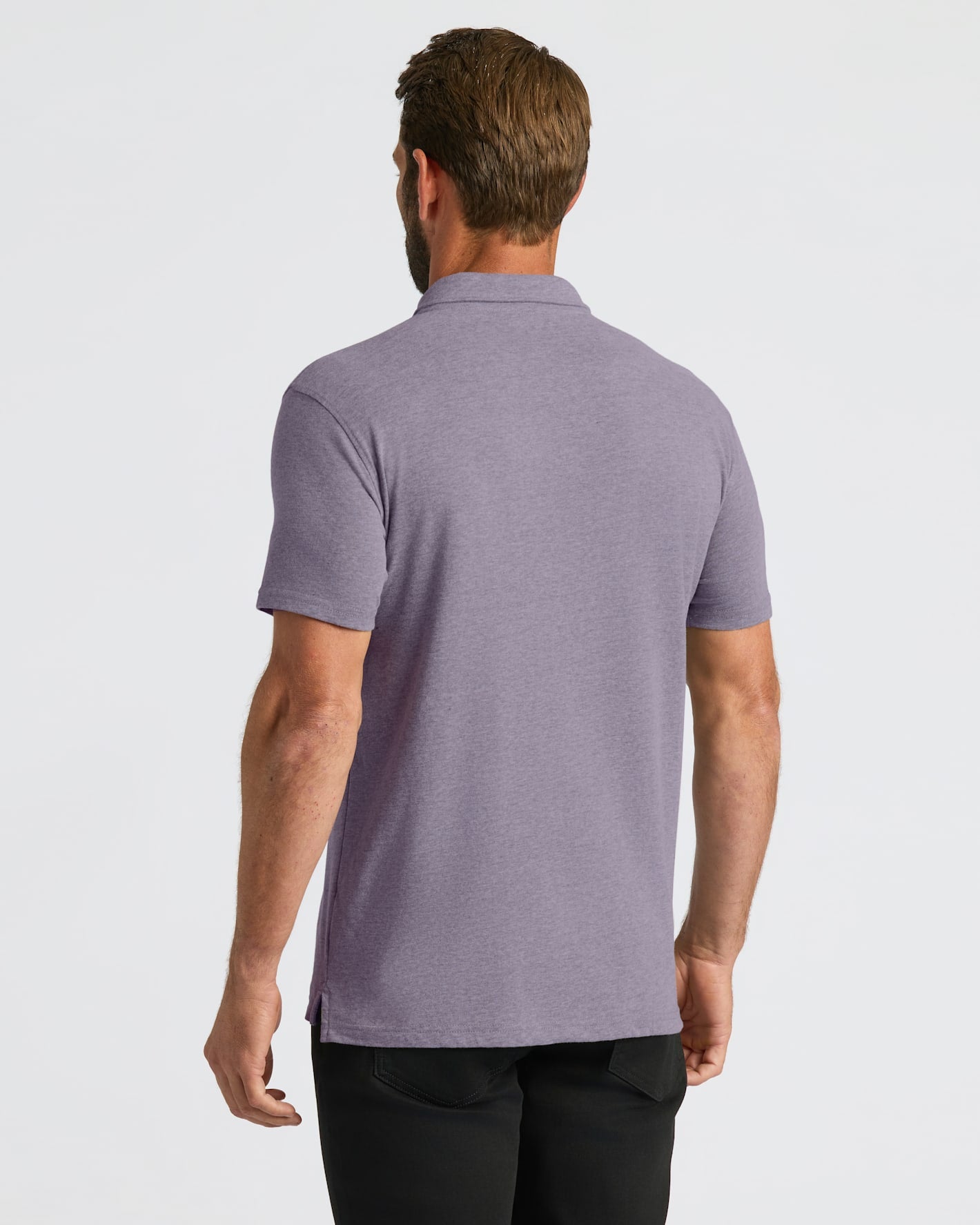 Dark Heather Amethyst Short Sleeve Polo
