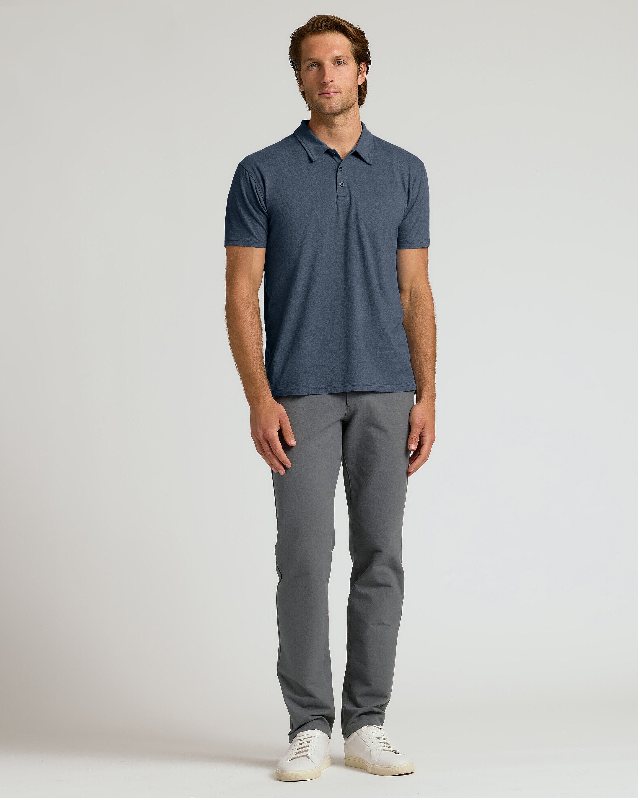 Heather Navy Short Sleeve Polo Shirt for Men | True Classic