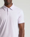 Heather Orchid Classic Polo showcasing a three-button placket and short sleeve.