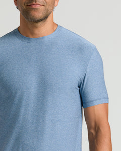 True ClassicMan wearing Heather Azul Active Crew Neck Tee.