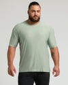 Man in Limited Spring Active Crew 6-Pack shirt, light-green, short-sleeve.