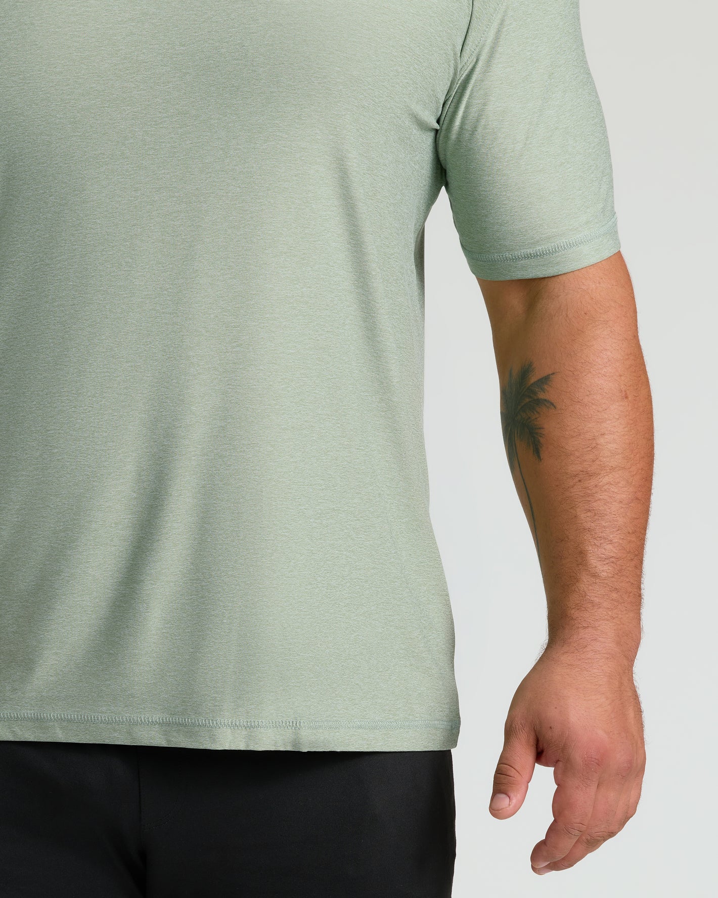 Lichen Active Crew Neck Tee on person’s upper body.