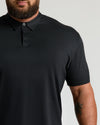 Black Premium Pima Polo 2-Pack on male model with tattoo.