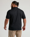 Black Premium Pima Polo 4-Pack on man, back view, tailored fit.
