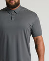 Premium Pima Polo 4-Pack in medium-dark gray on bearded man.