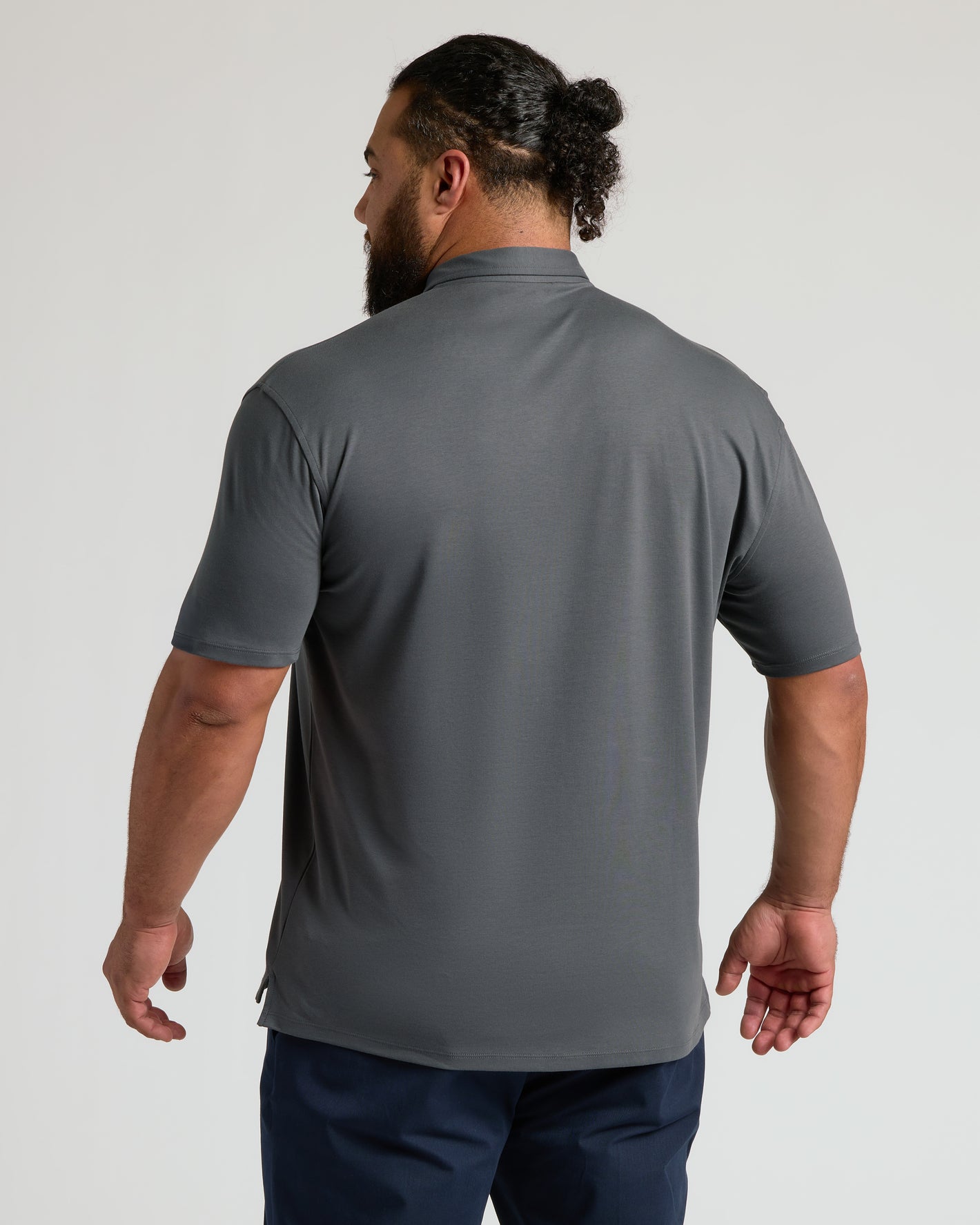 Back view of man in Premium Pima Polo 7-Pack.