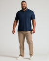 Man modeling Premium Pima Polo 4-Pack in navy.